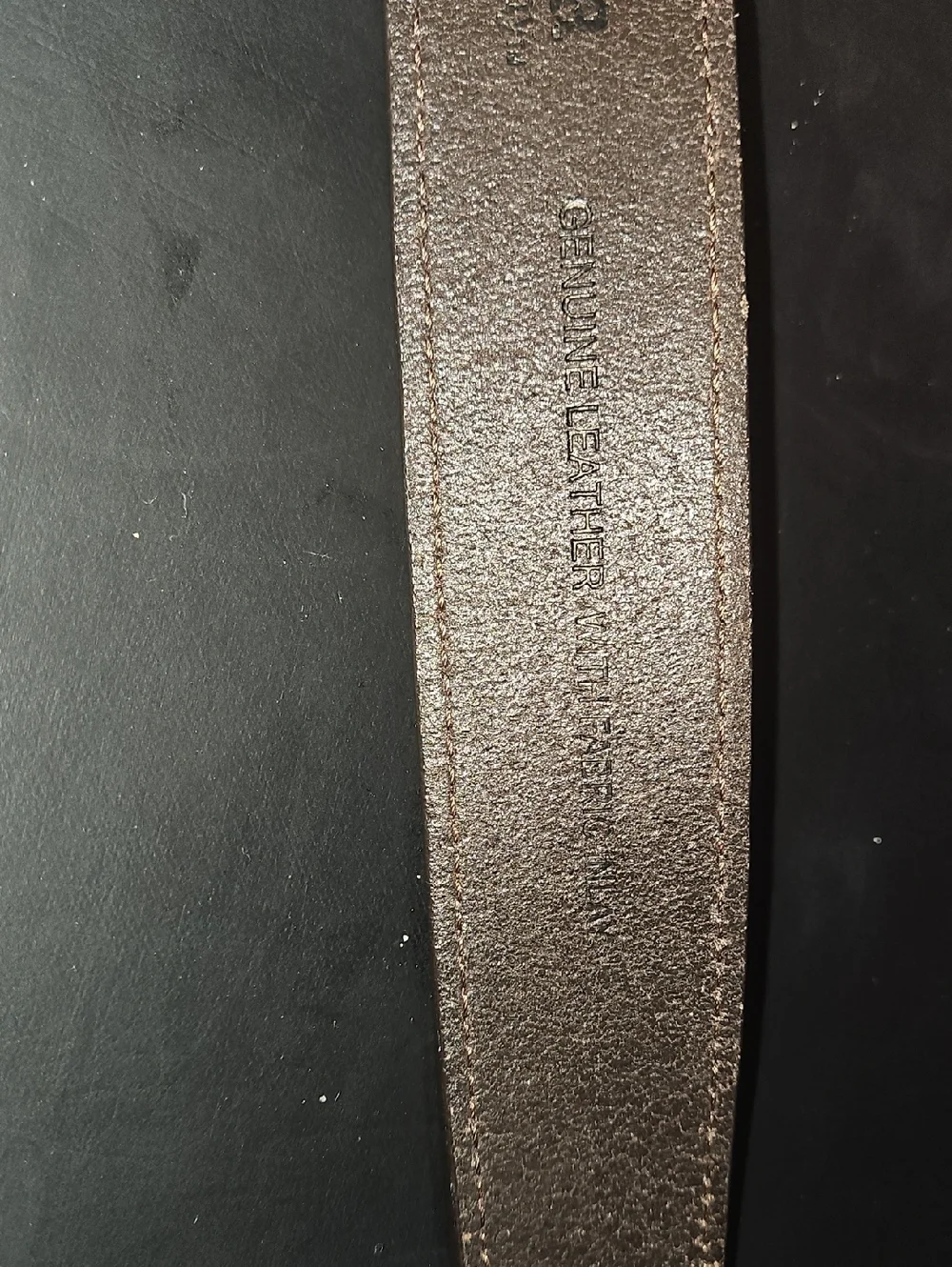 Brown Leather and Canvas Men's Belt Bag Strap Size 44
